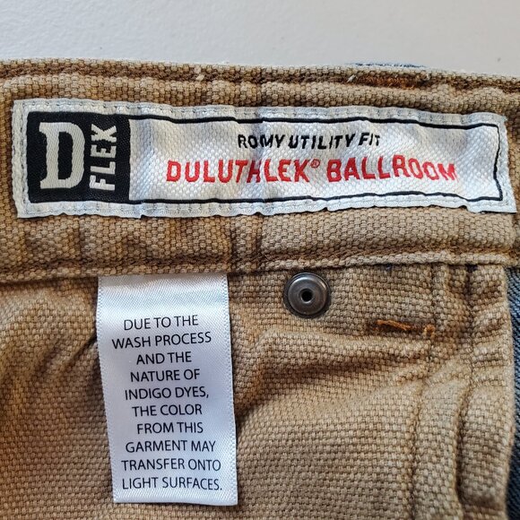 DULUTH SZ 36W D Flex Ballroom Relaxed Fit Roomy Utility Fit Blue Jeans - Picture 3 of 15